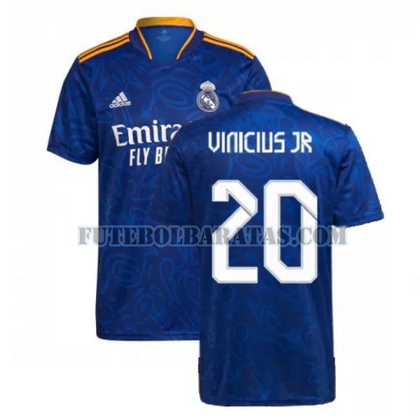 camisa vinicius jr 20 real madrid 2021 2022 away - azul homens