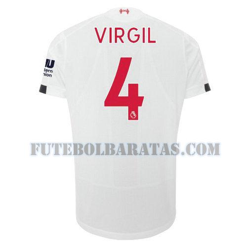 camisa virgil 4 liverpool 2019-2020 away - branco homens
