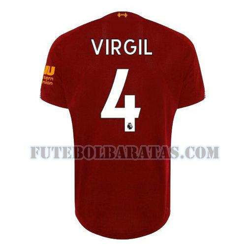camisa virgil 4 liverpool 2019-2020 home - vermelho homens