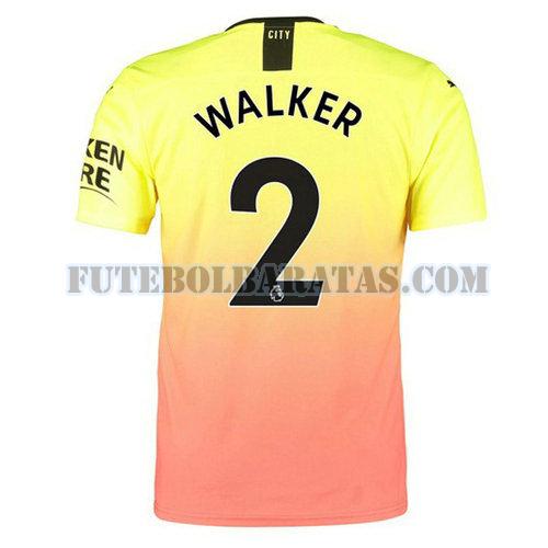 camisa walker 2 manchester city 2019-2020 third - laranja homens