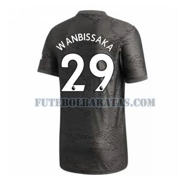 camisa wan-bissaka 29 manchester united 2020-2021 away - preto homens