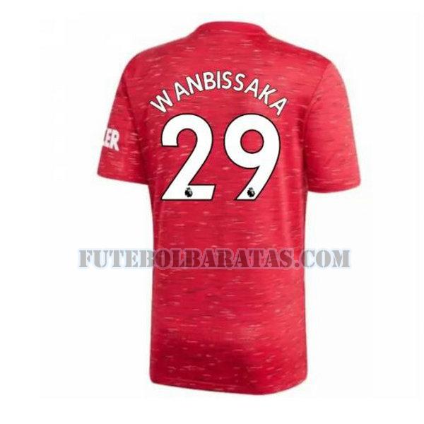 camisa wan-bissaka 29 manchester united 2020-2021 home - vermelho homens