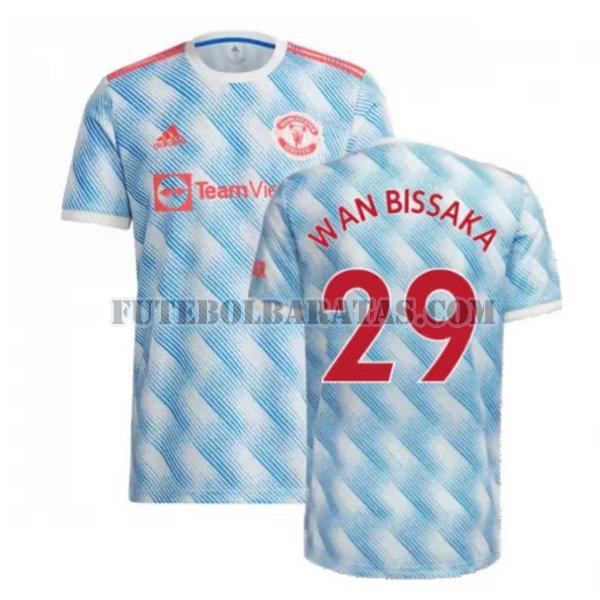 camisa wan bissaka 29 manchester united 2021 2022 away - azul homens