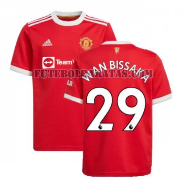 camisa wan bissaka 29 manchester united 2021 2022 home - vermelho homens