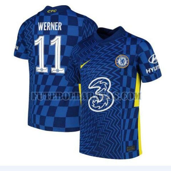 camisa werner 11 chelsea 2021 2022 home - azul homens