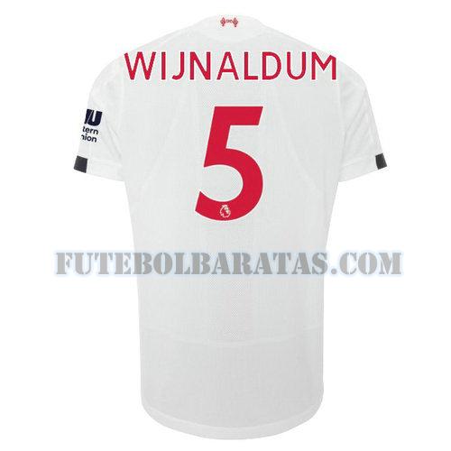 camisa wijnaldum 5 liverpool 2019-2020 away - branco homens