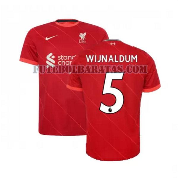 camisa wijnaldum 5 liverpool 2021 2022 home - vermelho homens