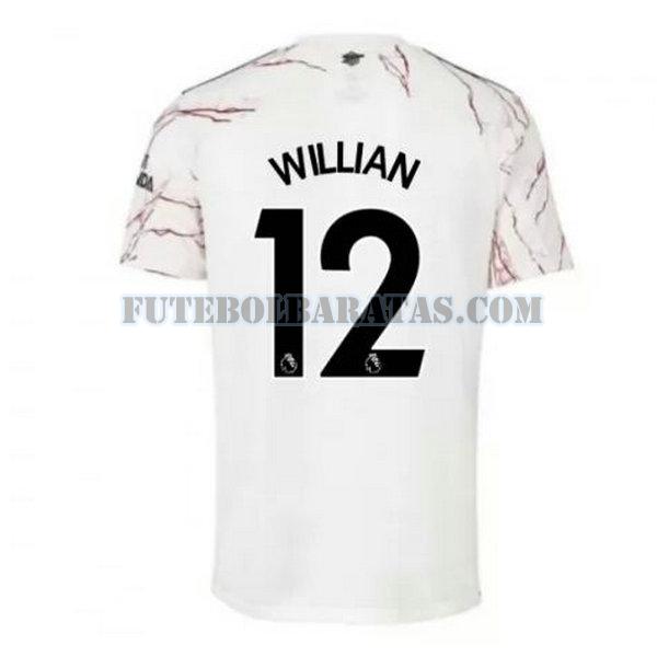 camisa willian 12 arsenal 2020-2021 away - branco homens
