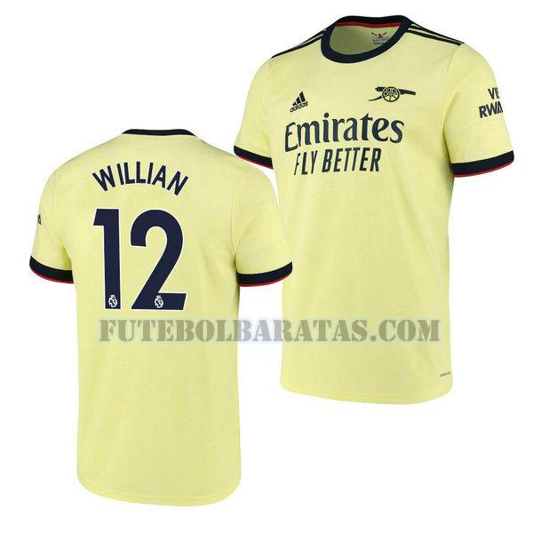 camisa willian 12 arsenal 2021 2022 away - amarelo homens