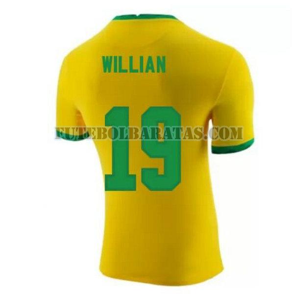 camisa willian 19 brasil 2020-2021 home - amarelo homens