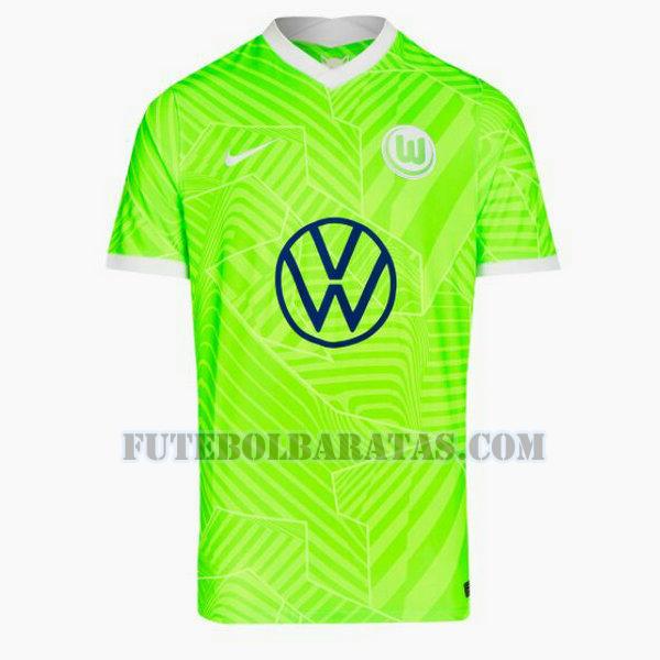 camisa wolfsburg 2021 2022 priemra equipacion - verde homens