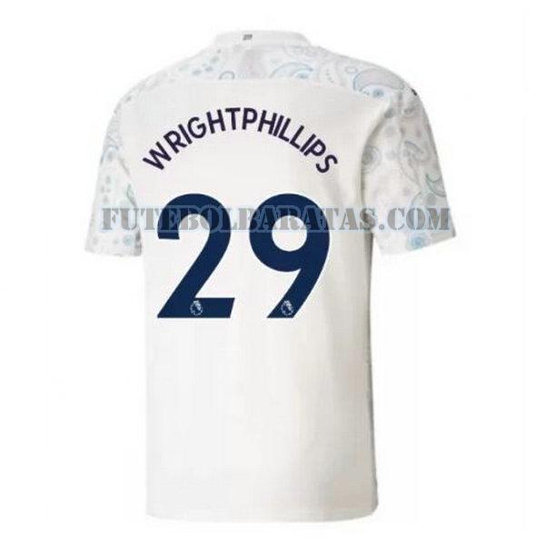 camisa wright-phillips 29 manchester city 2020-2021 third - branco homens