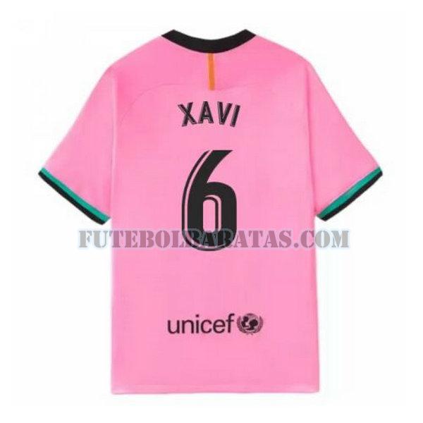 camisa xavi 6 barcelona 2020-2021 third - rosa homens