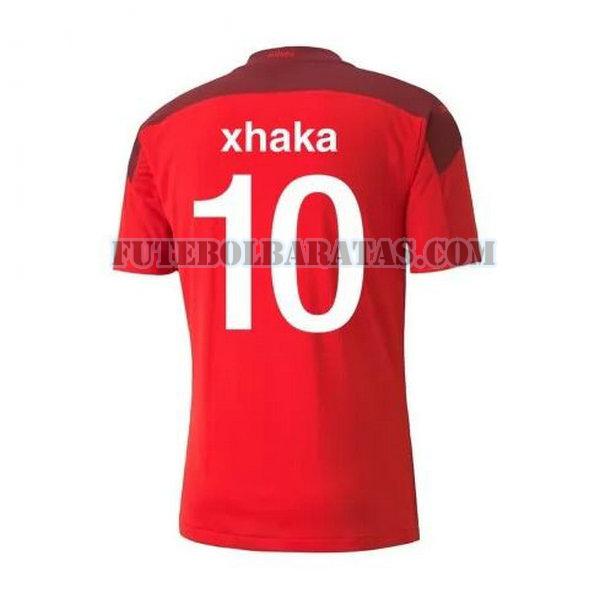 camisa xhaka 10 suíça 2020-2021 home - vermelho homens