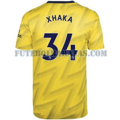 camisa xhaka 34 arsenal 2019-2020 away - amarelo homens