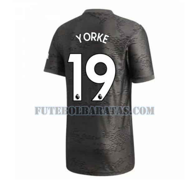 camisa yorke 19 manchester united 2020-2021 away - preto homens