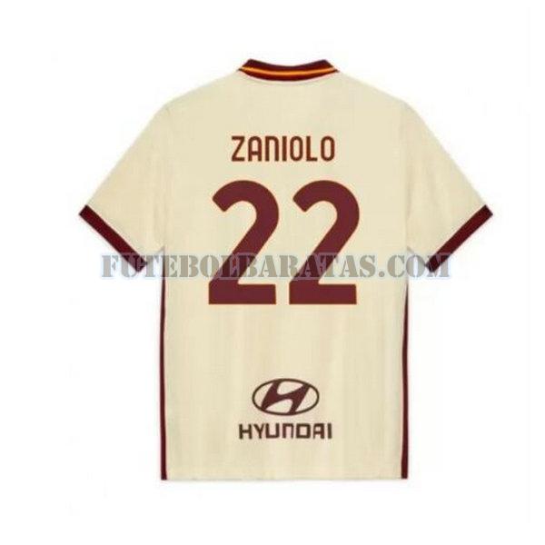 camisa zaniolo 22 as roma 2020-2021 away - amarelo homens