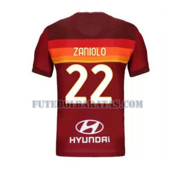 camisa zaniolo 22 as roma 2020-2021 priemra - vermelho homens