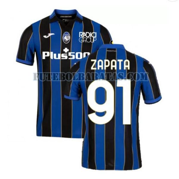 camisa zapata 91 atalanta bc 2021 2022 home - azul preto homens