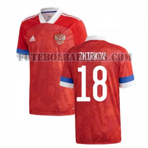 camisa zhirkov 18 rússia 2020 home - vermelho homens