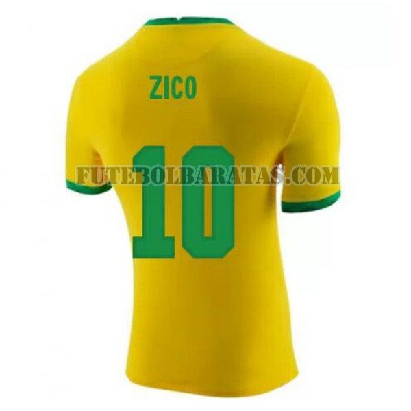camisa zico 10 brasil 2020-2021 home - amarelo homens