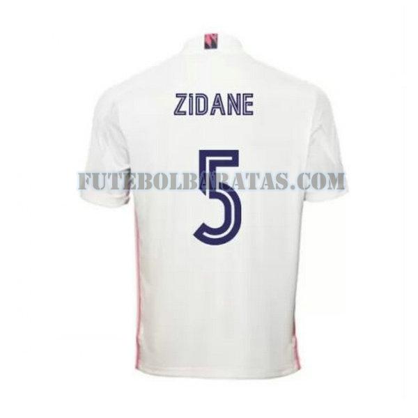 camisa zidane 5 real madrid 2020-2021 home - branco homens