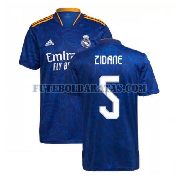 camisa zidane 5 real madrid 2021 2022 away - azul homens