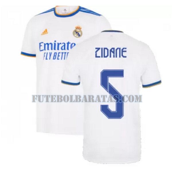 camisa zidane 5 real madrid 2021 2022 home - branco homens