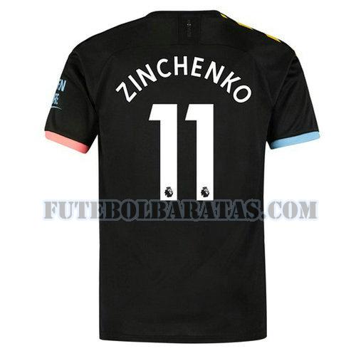 camisa zinchenko 11 manchester city 2019-2020 away - preto homens