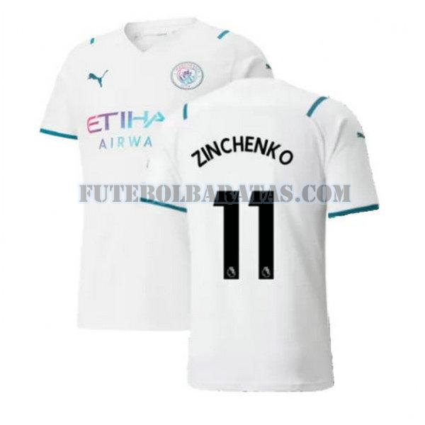 camisa zinchenko 11 manchester city 2021 2022 away - branco homens