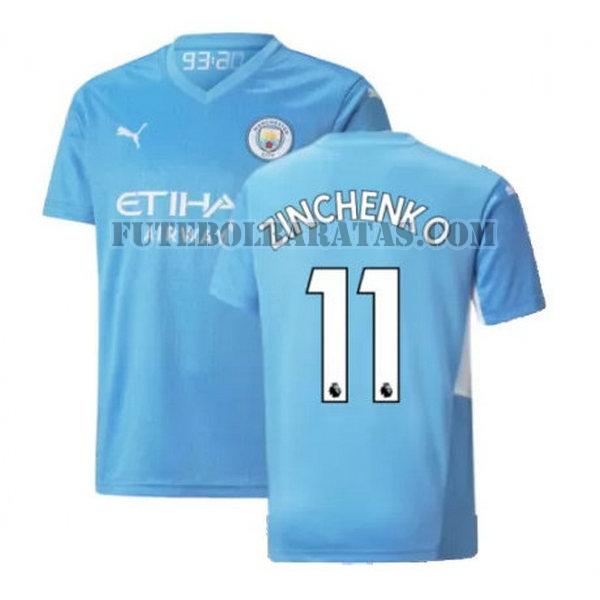 camisa zinchenko 11 manchester city 2021 2022 home - azul homens