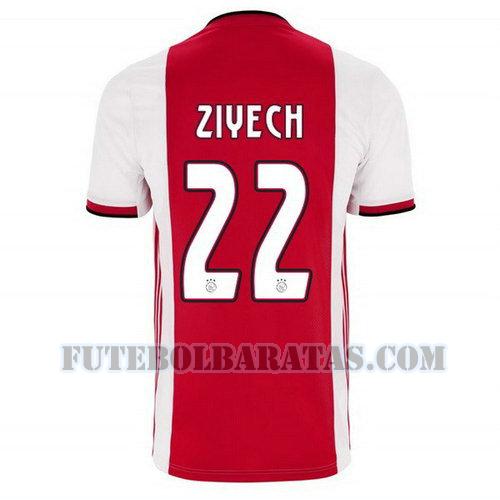 camisa ziyech 22 ajax amsterdam 2019-2020 home - vermelho homens