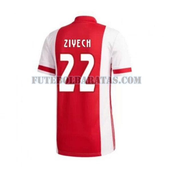 camisa ziyech 22 ajax amsterdam 2020-2021 home - vermelho homens