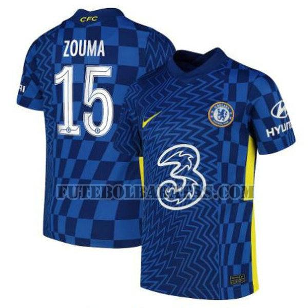 camisa zouma 15 chelsea 2021 2022 home - azul homens