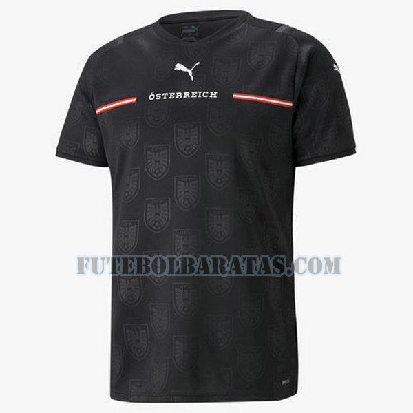camisa Áustria 2021 2022 away - preto homens