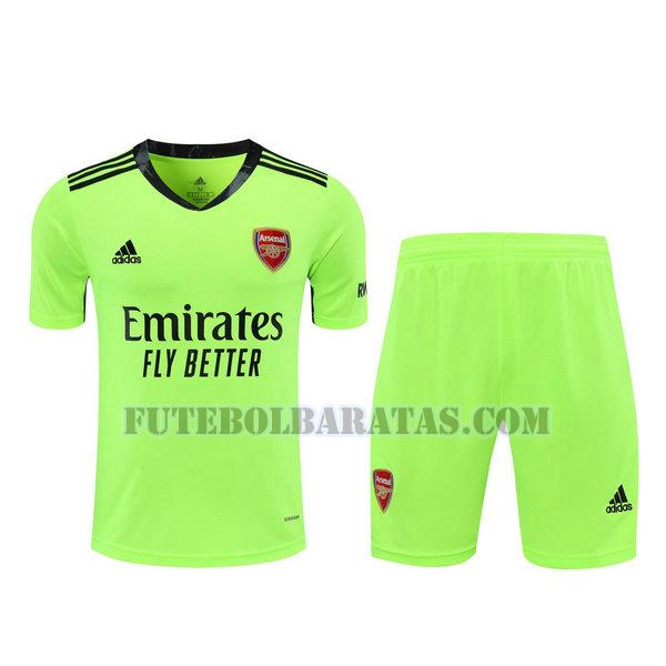 camisas+calção arsenal 2021 goleiro - verde homens