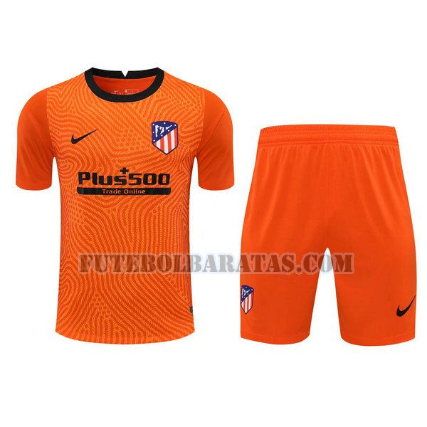 camisas+calção atlético madrid 2021 goleiro - laranja homens