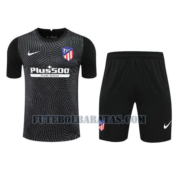 camisas+calção atlético madrid 2021 goleiro - preto homens