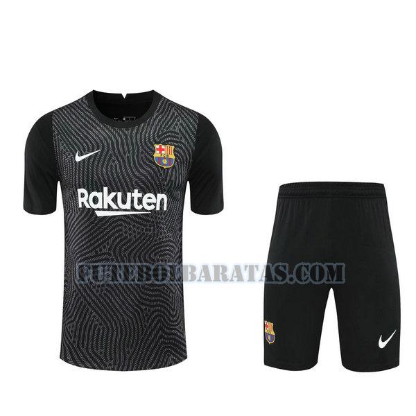 camisas+calção barcelona 2021 goleiro - preto homens