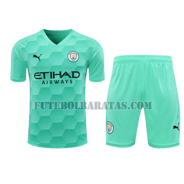 camisas+calção manchester city 2021 goleiro - verde homens