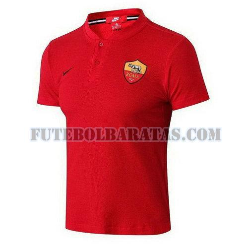 camiseta polo as roma 2018-2019 - vermelho homens