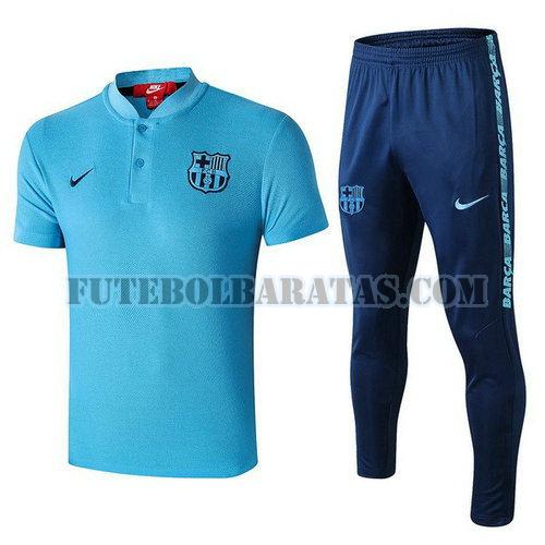 camiseta polo barcelona 2019-2020 conjunto - azul homens