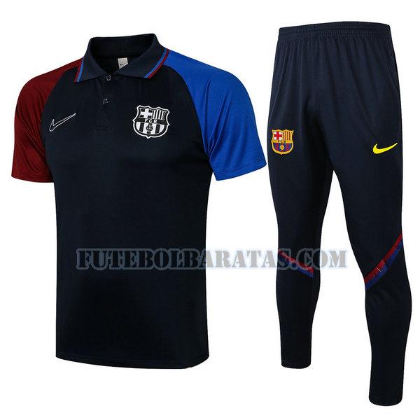 camiseta polo barcelona 2021 2022 conjunto - azul homens