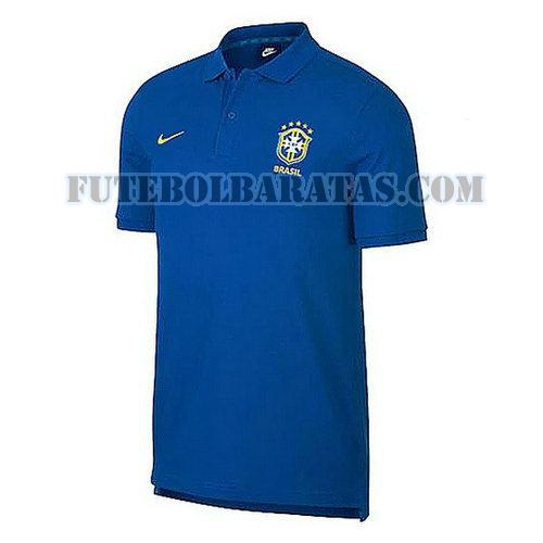 camiseta polo brasil 2018 - azul homens
