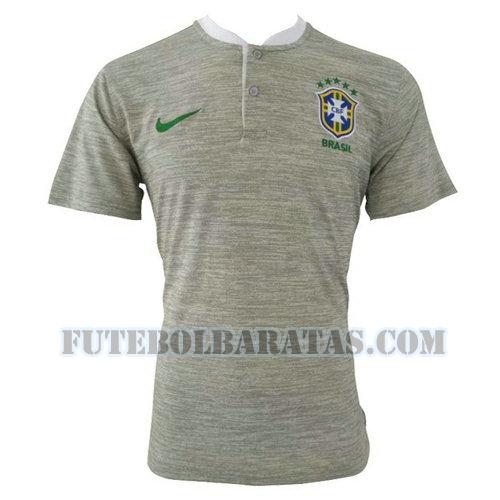 camiseta polo brasil 2018 - cinza homens