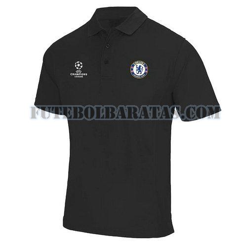 camiseta polo chelsea 2019-2020 - preto homens