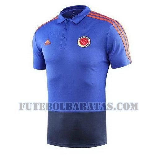 camiseta polo colômbia 2018 - azul homens