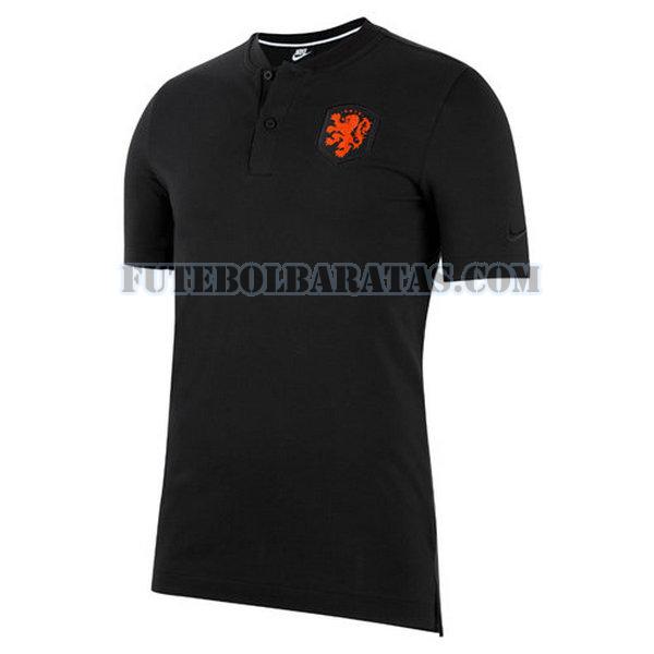 camiseta polo holanda 2020-2021 - preto homens