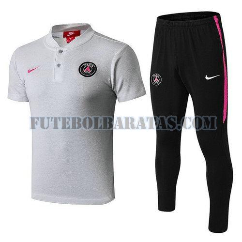 camiseta polo paris saint-germain 2018-2019 conjunto - preto rosa homens