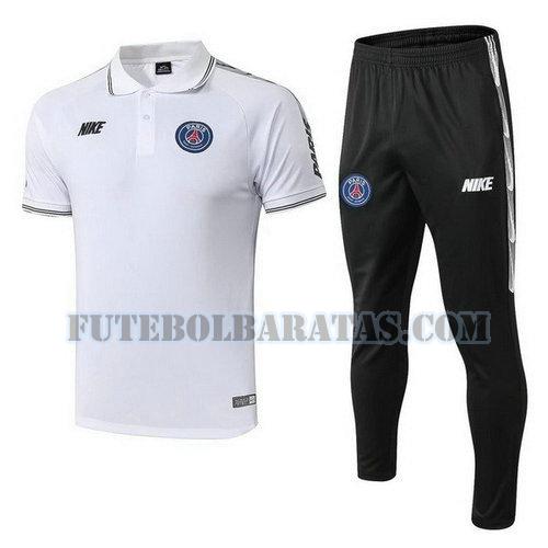 camiseta polo paris saint-germain 2019-2020 conjunto - branco homens